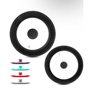 Silicone Universal Replacement Lids (Set of 2) Fits 7 to 12-Inch Cookware